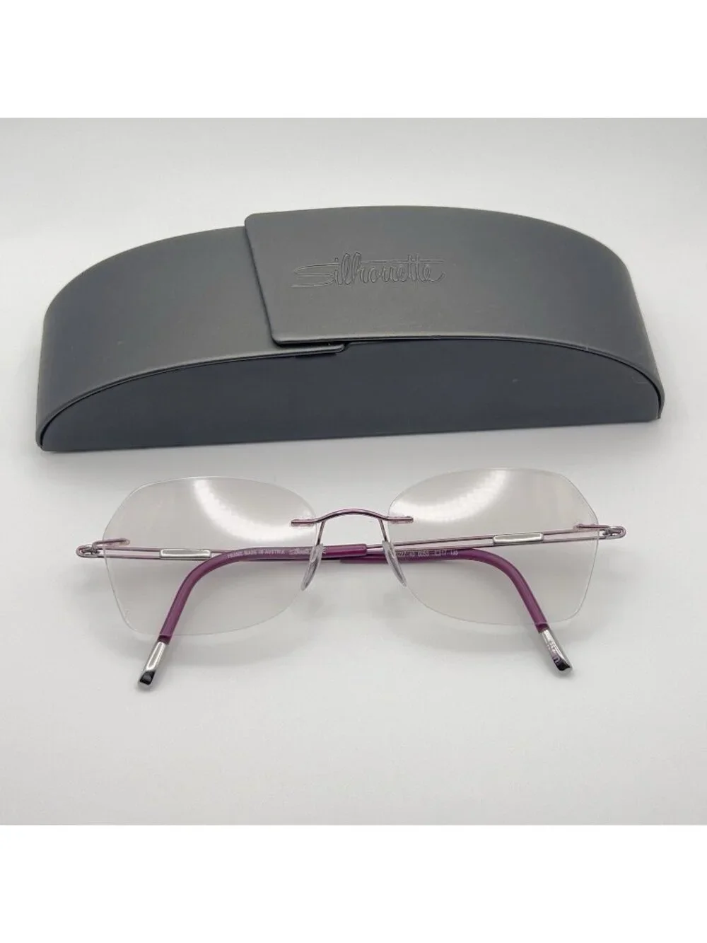 Silhouette 5227 40 6053 Eyeglass Frames Oval Rimless Rose Pink 49-17-135 Case
